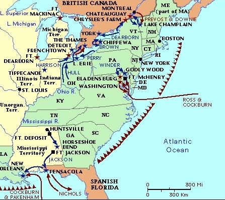 War of 1812 Map