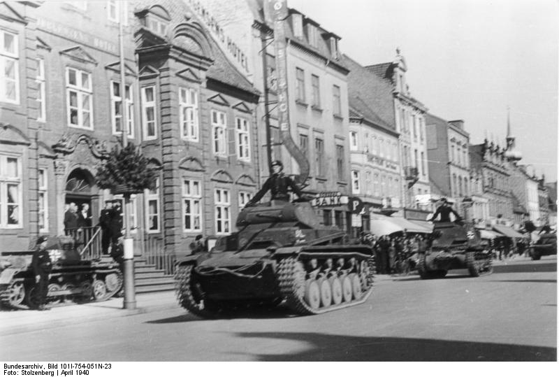 German World War 2 Tanks. German tanks in Denmark, 1940.