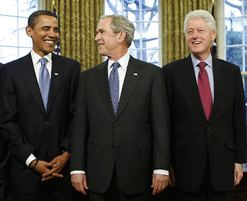 Obama, Bush, and Clinton