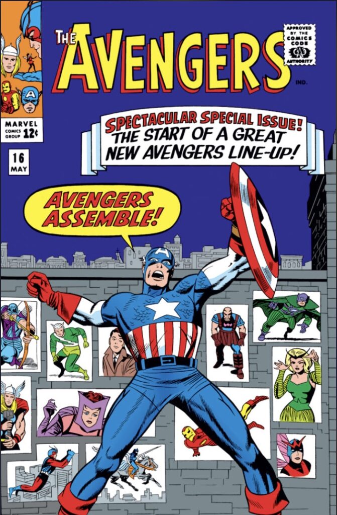 Captain America and his new team in Avengers #16 (Cover)