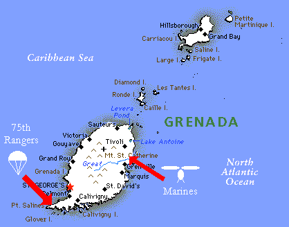 Grenada Invasion Map