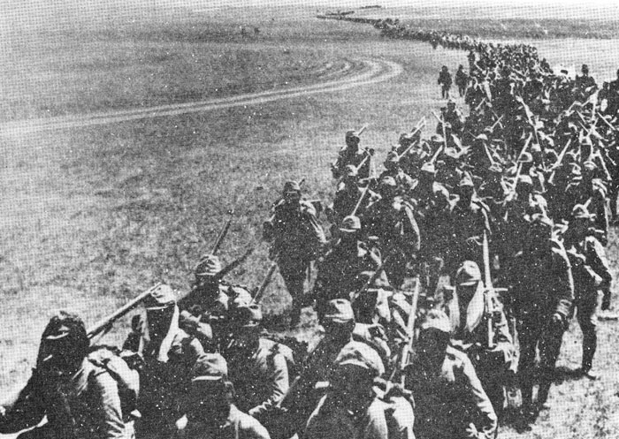 The 72d Infantry Regiment, 23d Infantry Division, approaching Nomonhan in early July. 