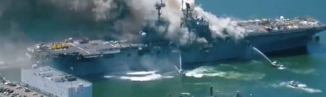 Explosion on the USS Bonhomme Richard 2020