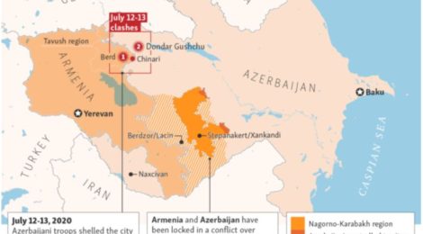 Map of Armenia-Azerbaijan Conflict