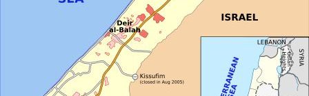 Gaza Strip and Israel Map