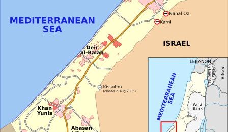 Gaza Strip and Israel Map