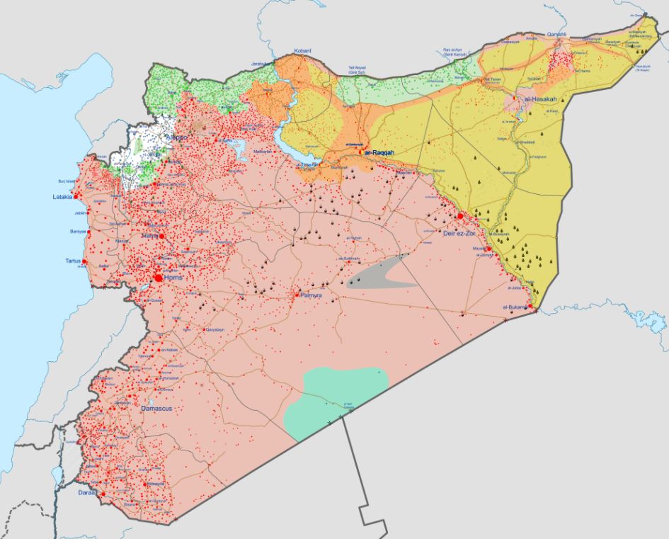 Syria War Map August 2020-Source Wikipedia