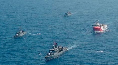 Turkish Navy Escorting Oruc Reis