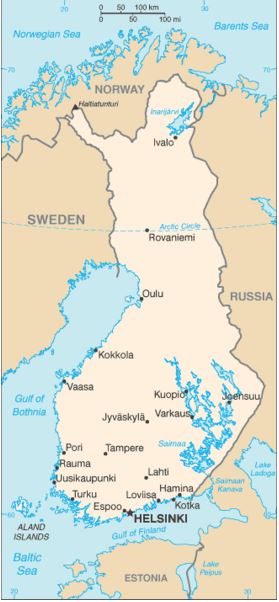 Map of Modern Finland