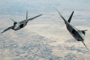 Two U.S. Air Force F-22 Raptors  used in Iran War.