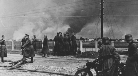 German Soldiers Watch Warsaw Burn in World War Two Poland