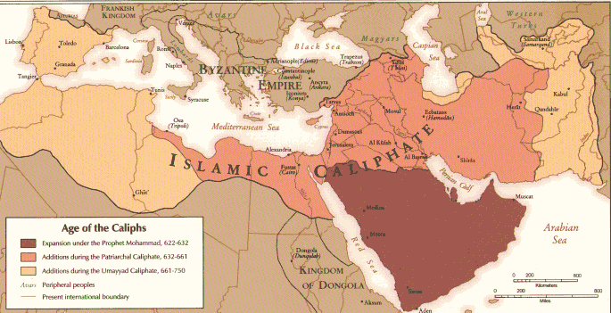 Map of Muslim Conquests in the Age of the Caliphs